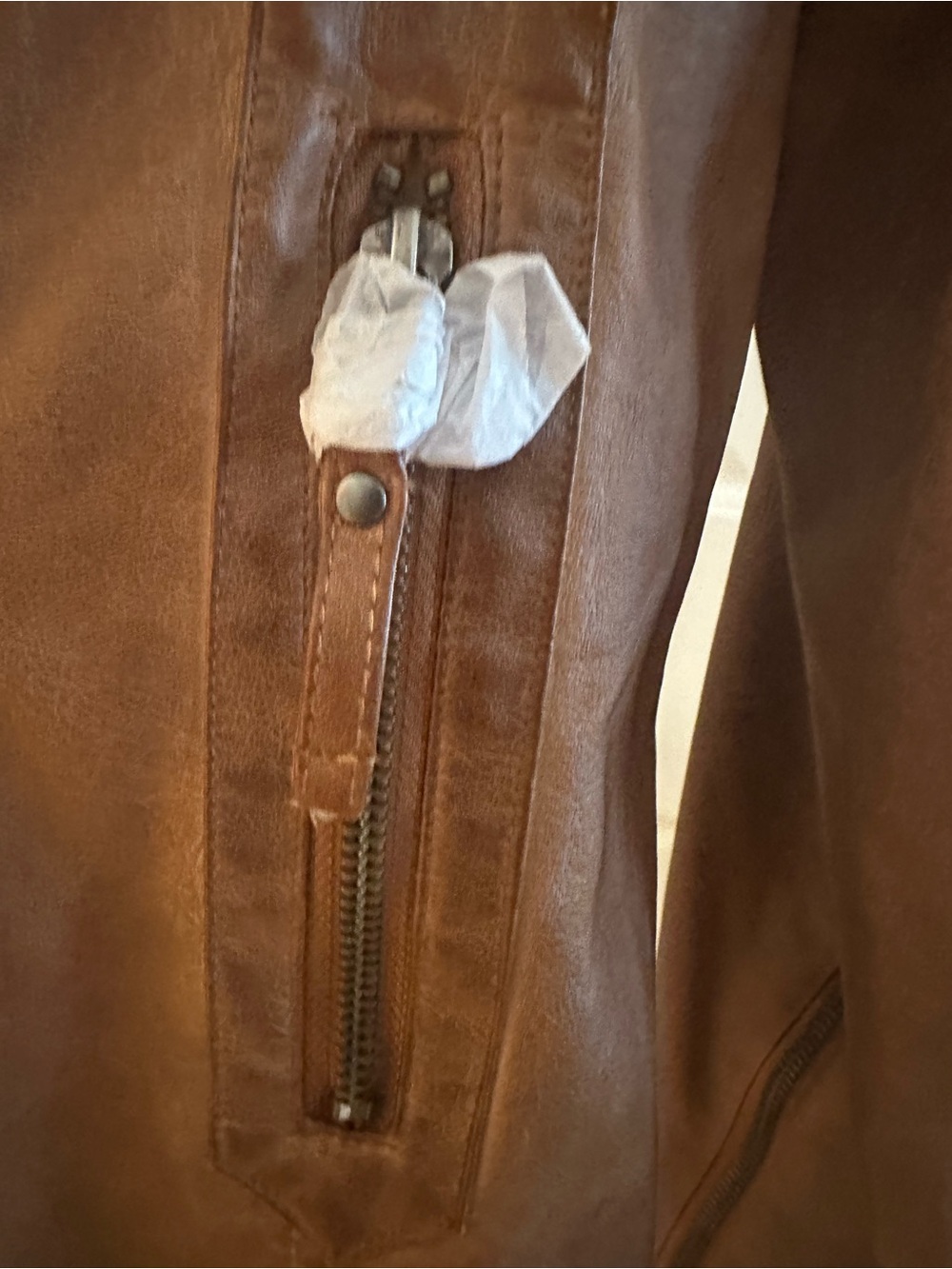 Max Studio Brown Faux Leather Moto Jacket - Picture 7 of 7